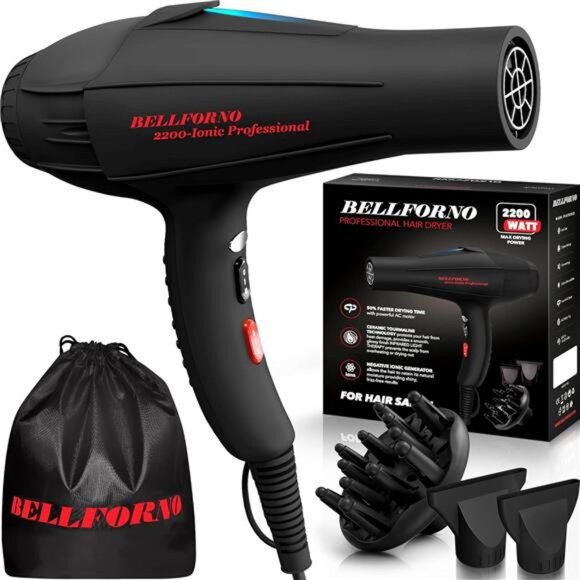 Professional 2200W Diffuser Hair Dryer for Curly and Natural Wavy Hair, Low - Picture 1 of 7